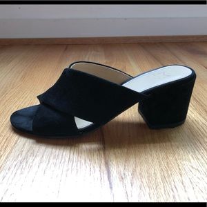 Marc Fisher Black Suede Slide Sandals